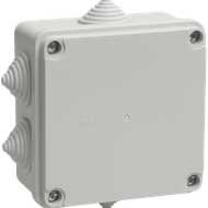 Коробка распределительная КМ41233 для о/п 100х100х50 мм IP44 (RAL7035, 6 гермовводов) | UKO11-100-100-050-K41-44 IEK